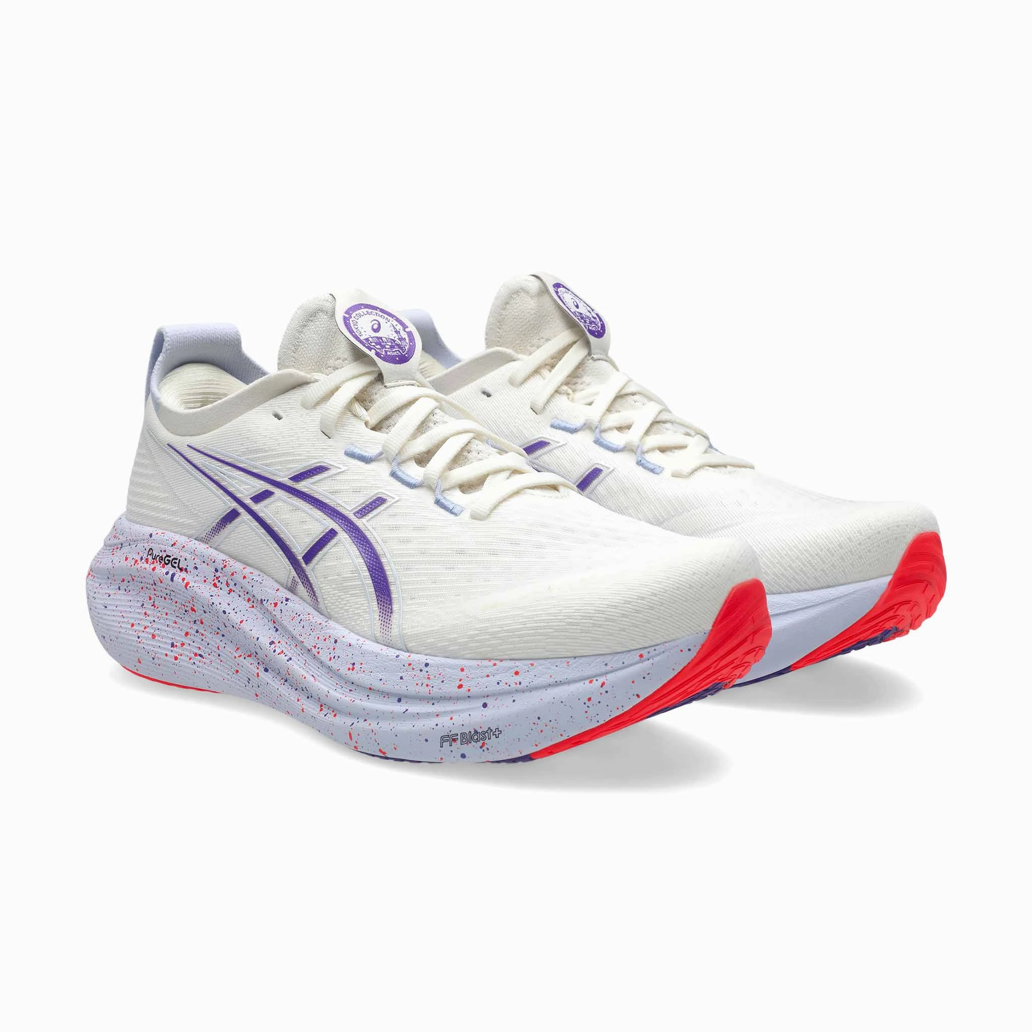 Asics Gel Pro Golf Shoes ASICS | Men's Gel-Nimbus 27 Tokyo Running Shoes - Cream/Edo Purple