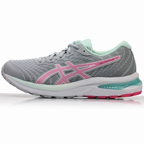 Asics Gel Cumulus 22 Junior Running Shoe - Piedmont Grey/Pink Glo Asics Running Shoes Logo