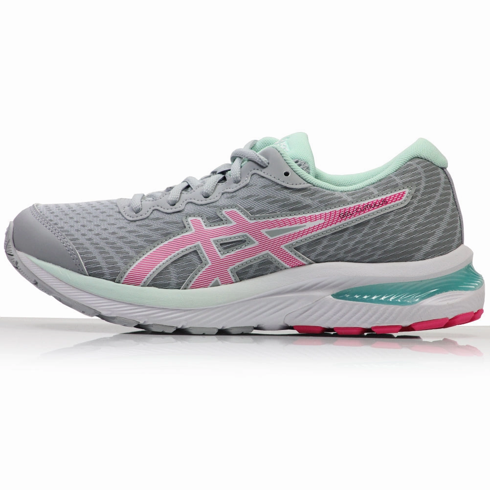 Asics Gel Cumulus 22 Junior Running Shoe - Piedmont Grey/Pink Glo Asics Trail Scout Shoes