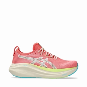 Asics Novablast 4 Le Running Shoes Asics Women's Gel-Nimbus 27 TR Sneaker in Nature Bathing/Guava