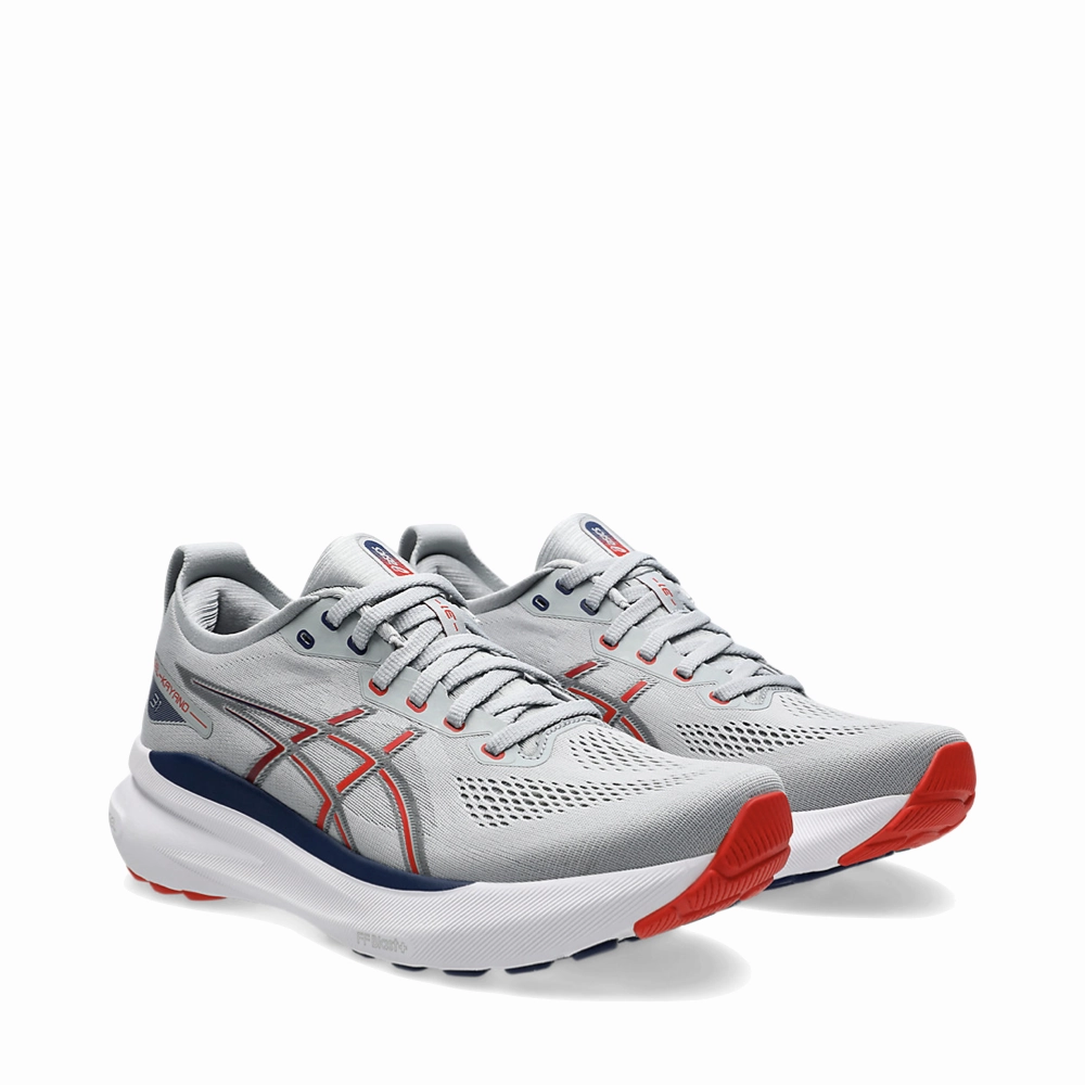 Asics Men's Gel-Kayano 31 Sneaker in Piedmont Grey/Fiery Red Asics Zip Up Shoes