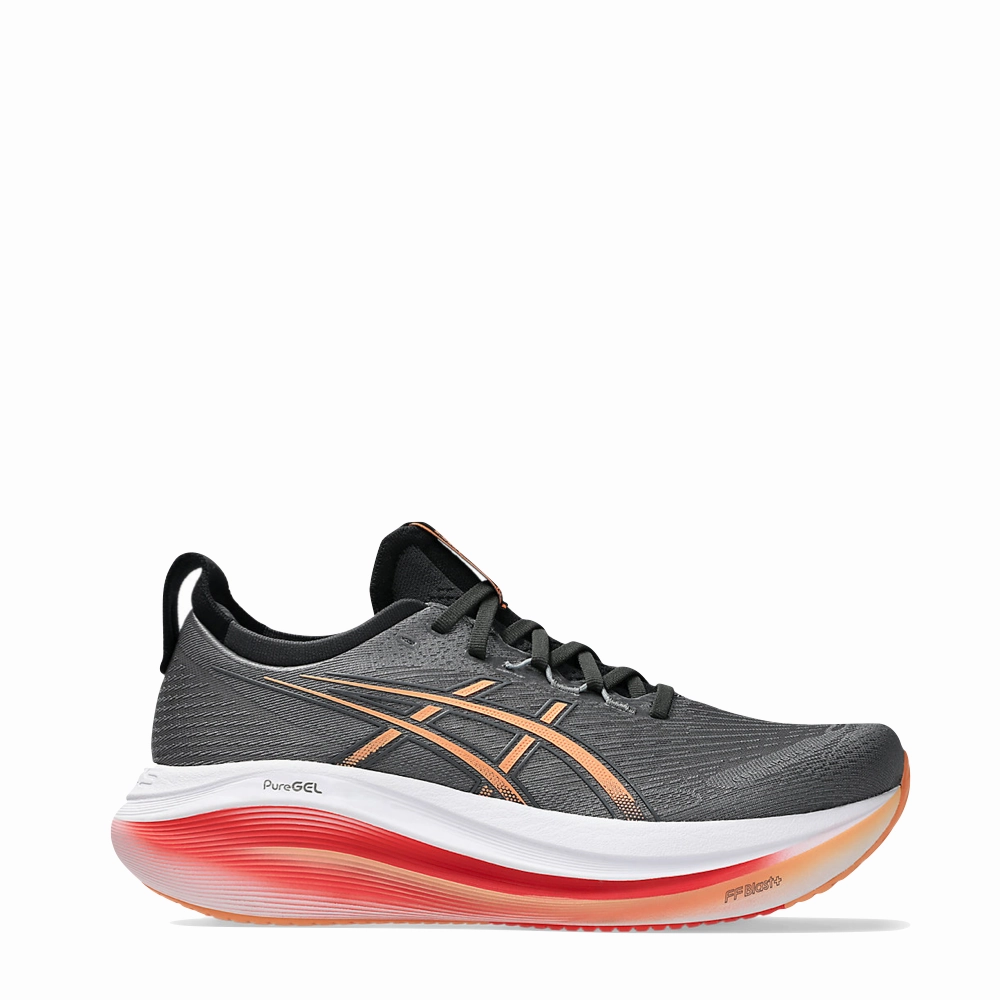 Asics Men's Gel-Nimbus 27 Sneaker in Carbon/Mojave Asics Waterproof Running Shoe