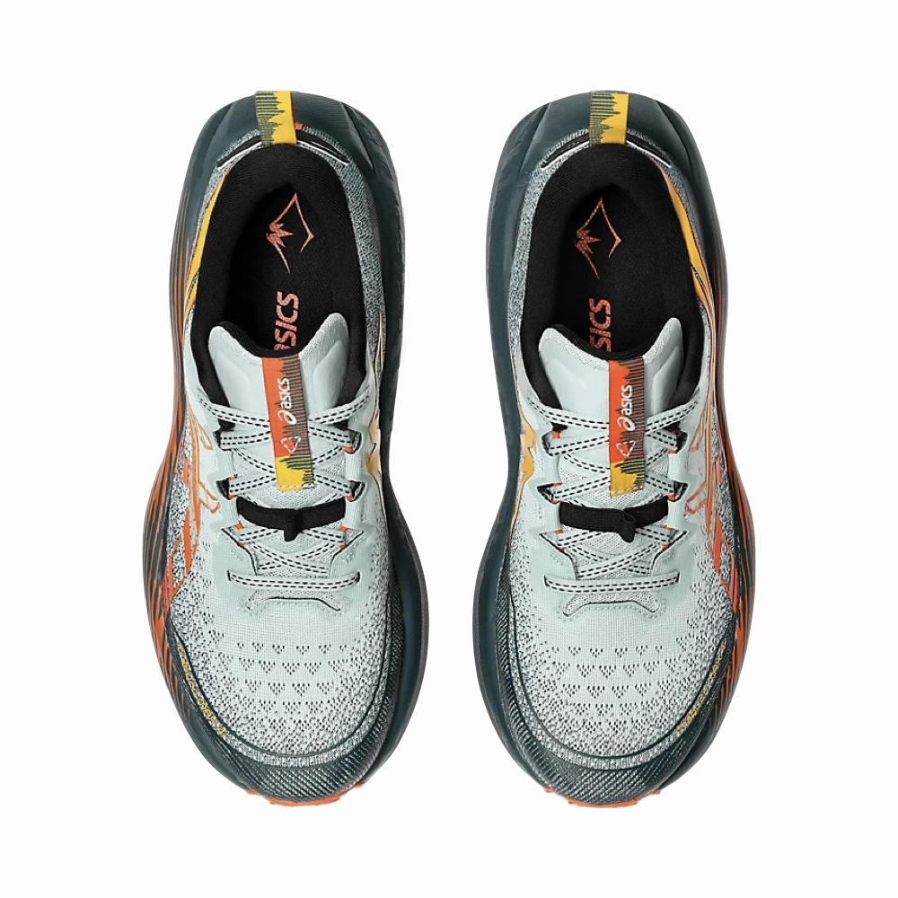 Asics Walking Shoes Wide Asics Men's Trabuco 4 Sneaker in Cold Moss/Nova Orange