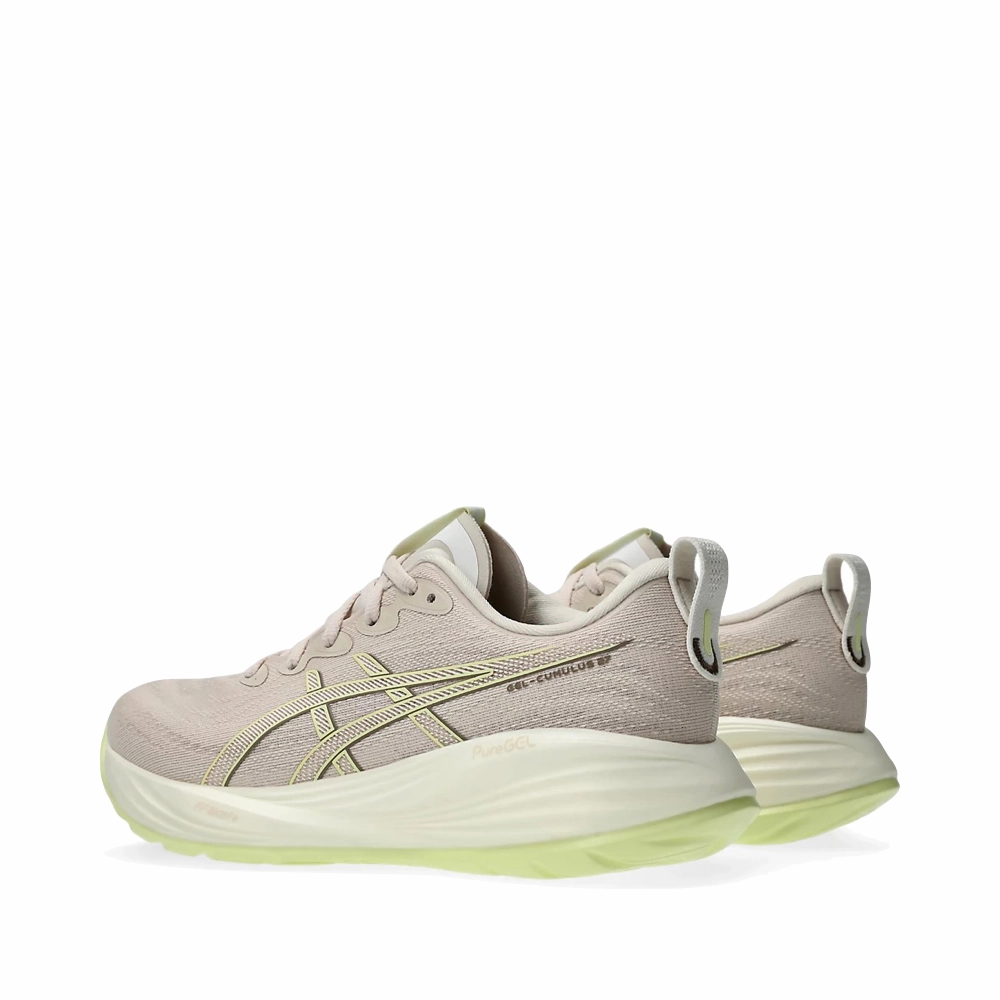 Asics Women's Gel-Cumulus 27 Sneaker in Mineral Beige/Huddle Yellow