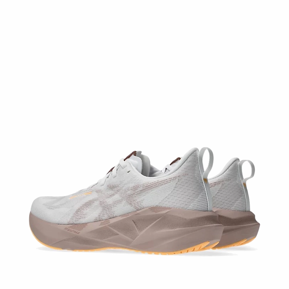 Asics Women's Novablast 5 Sneaker in White/Fawn Asics Flytefoam Tennis Shoes