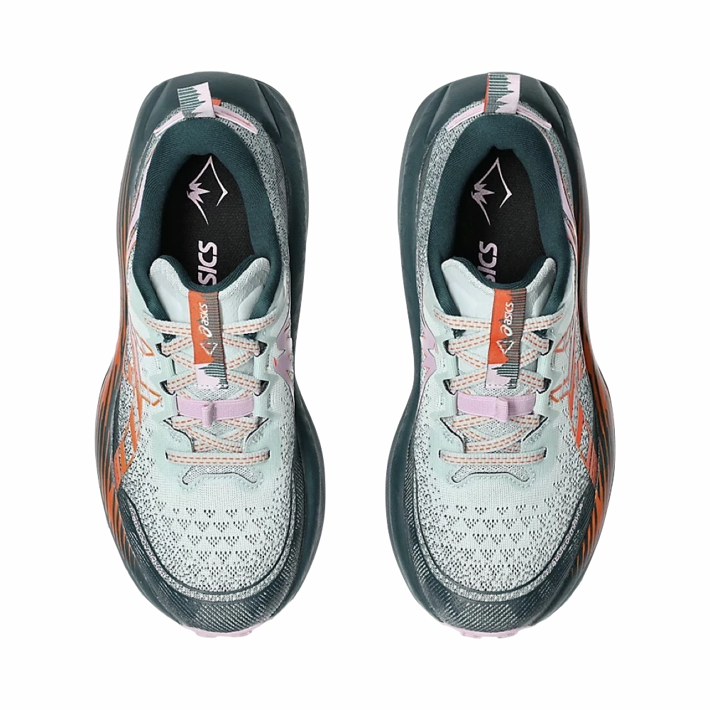 Asics Women's Trabuco 4 Sneaker in Cold Moss/Nova Orange Asics Shoes On Sale