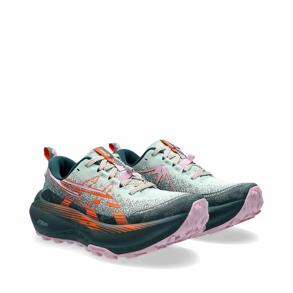 Asics Minimalist Running Shoes Asics Women's Trabuco 4 Sneaker in Cold Moss/Nova Orange