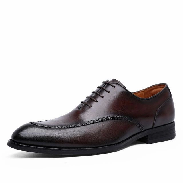 Oxford Leather Dress Shoes West Louis Brogues Retro Gentleman Oxford Shoes