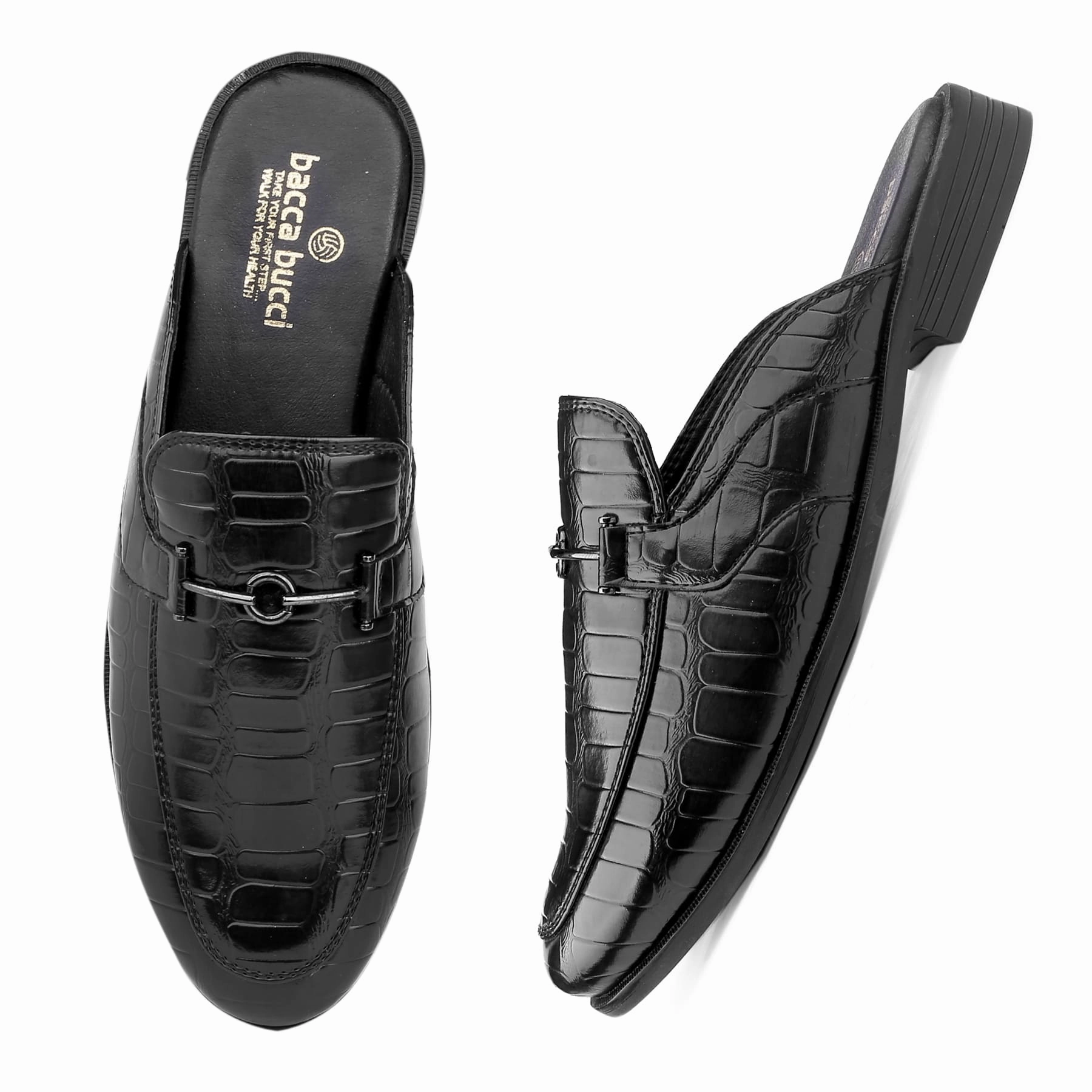 Loafers 1906 Bacca Bucci Men's NOVA Mules Clogs Open back Loafers with Comfortable Memory Insoles