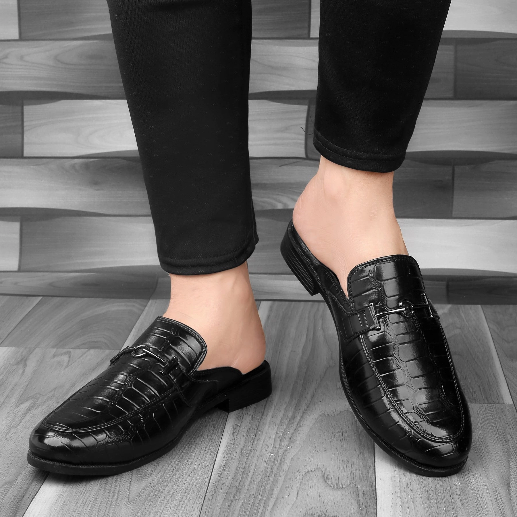 Bacca Bucci Men's NOVA Mules Clogs Open back Loafers with Comfortable Memory Insoles High Top Loafers