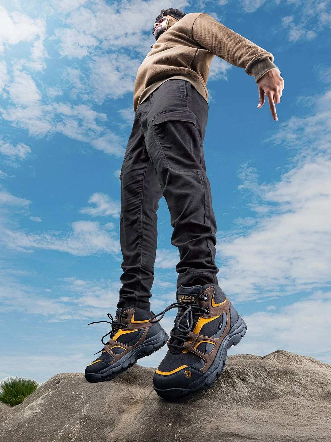 Bacca Bucci X Discovery Outrider Sweater Knit Ankle Boots