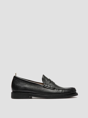 BALFRON FLEXI 001 - Black Leather Penny Loafers Lugged Loafers