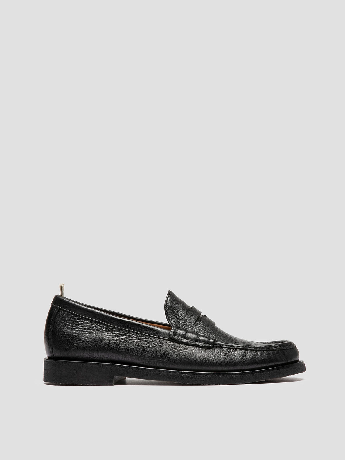 Olive Loafers BALFRON FLEXI 001 - Black Leather Penny Loafers