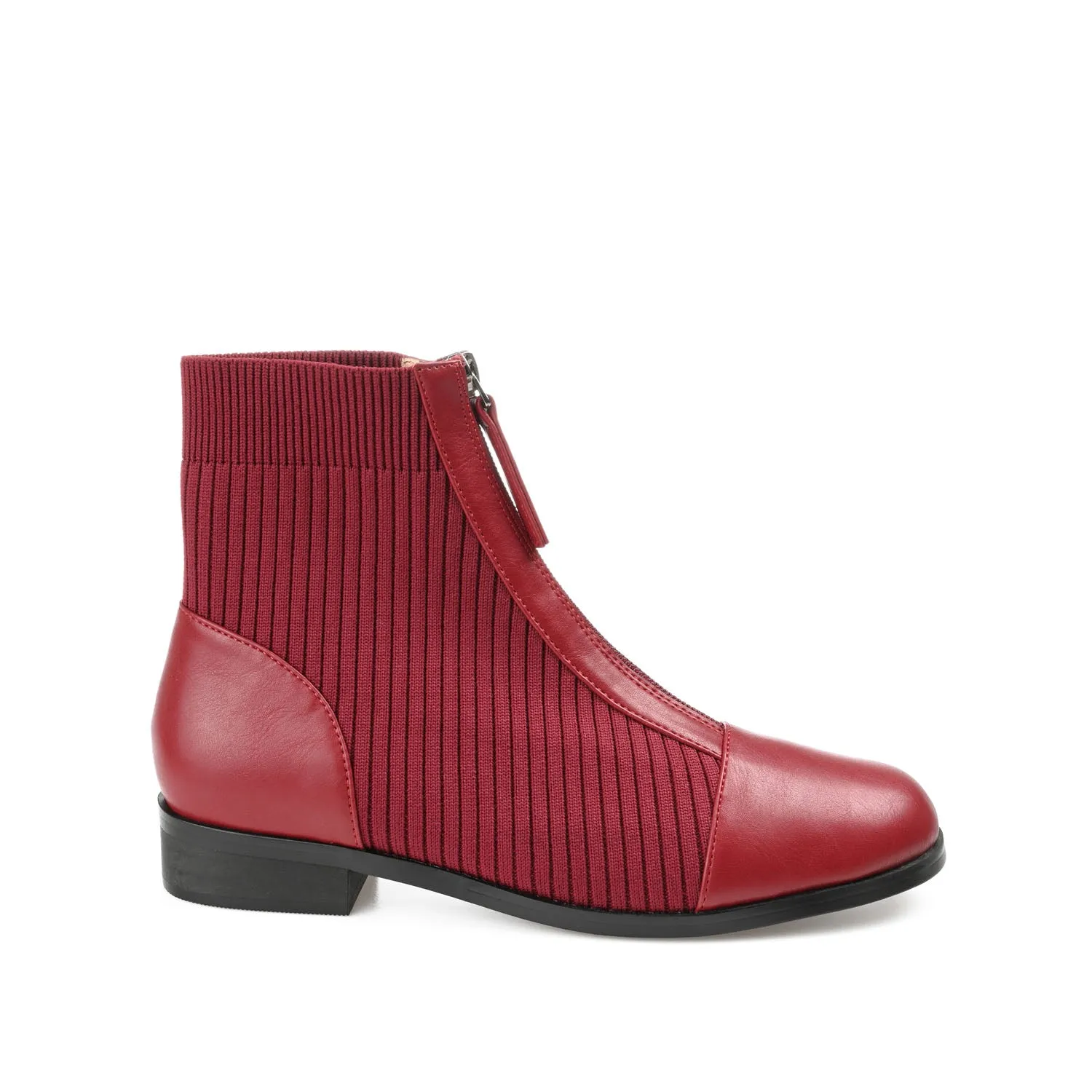 BEXLIE ZIP-UP BOOTIES IN KNIT FABRIC Amysue Lug Sole Combat Boot