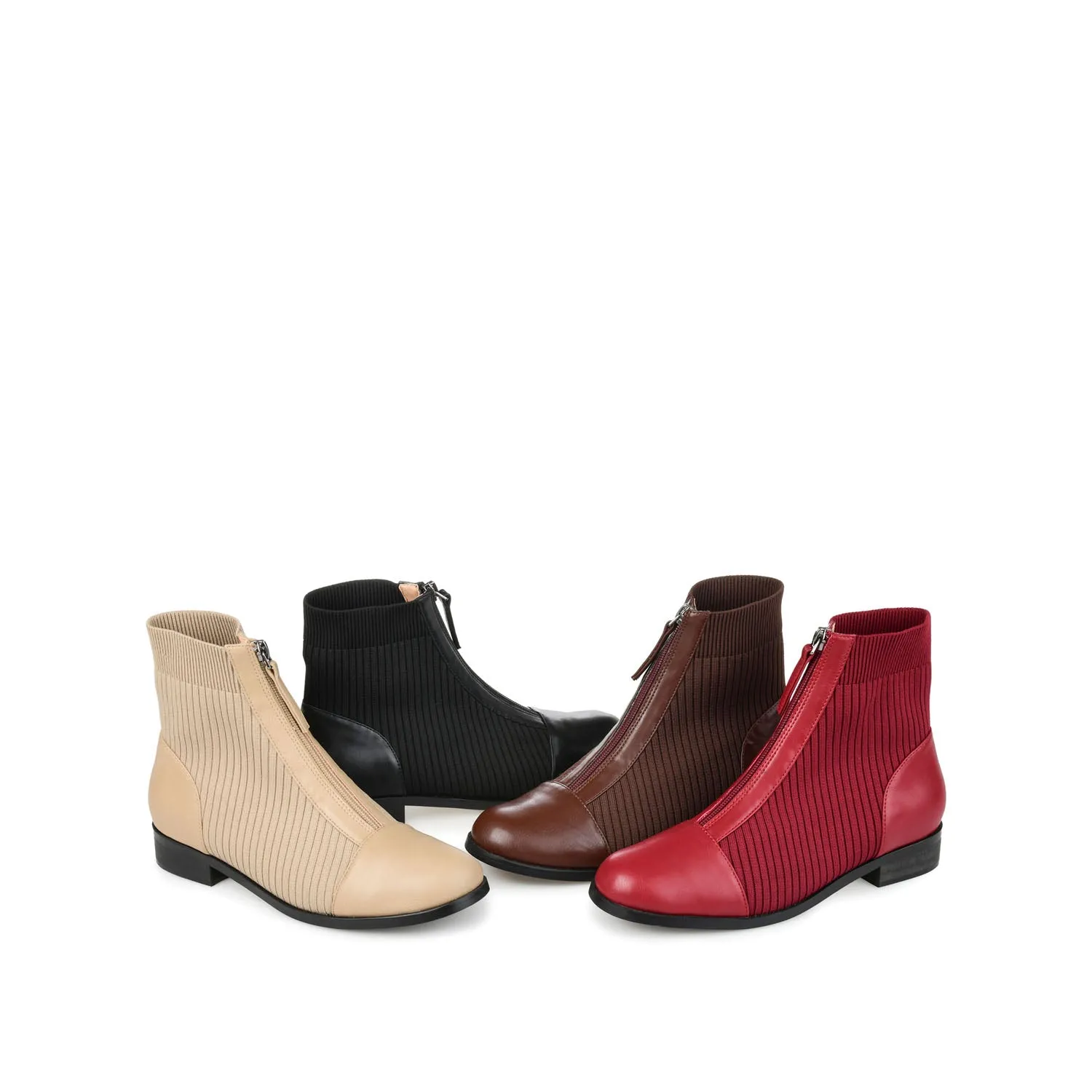 Combat Boot Looks BEXLIE ZIP-UP BOOTIES IN KNIT FABRIC