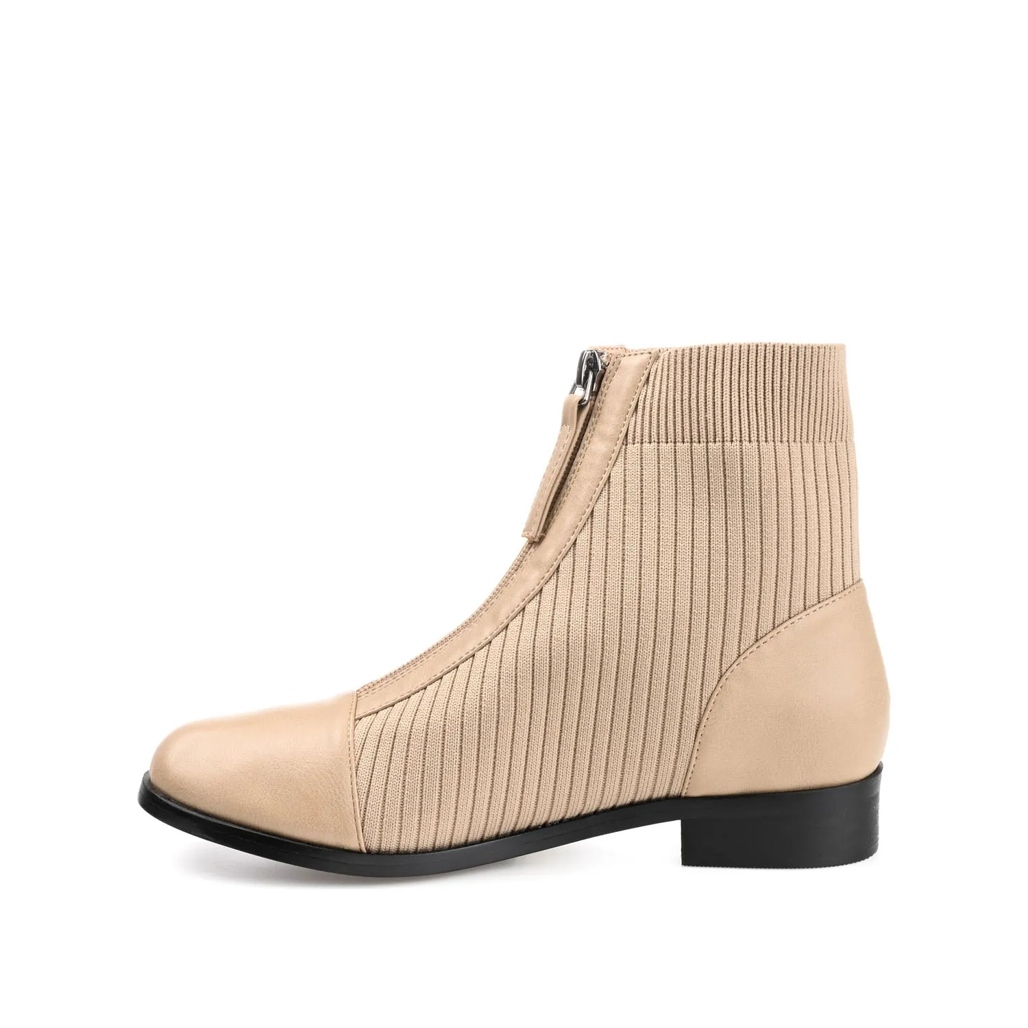 BEXLIE ZIP-UP BOOTIES IN KNIT FABRIC Mid Calf Combat Boots