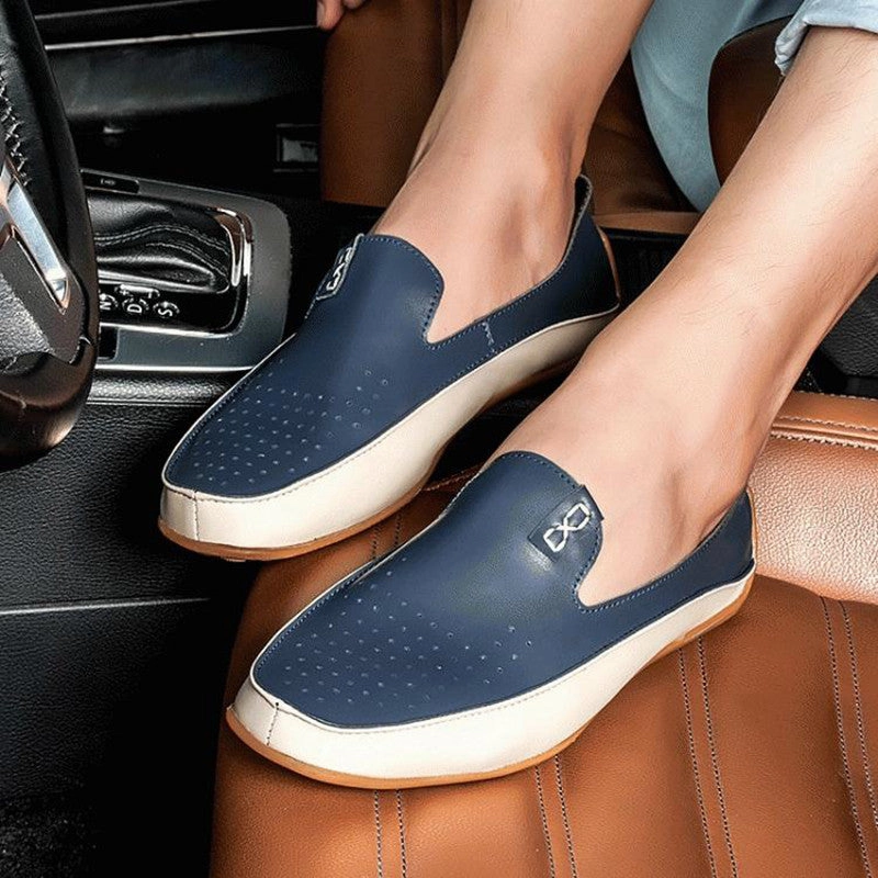 Last Season Big Size 38-47 Men Loafers Comfortable Men's Flats Top Quality Luxury Brand Leather Mens Shoes Summer Breathable Driving Shoes