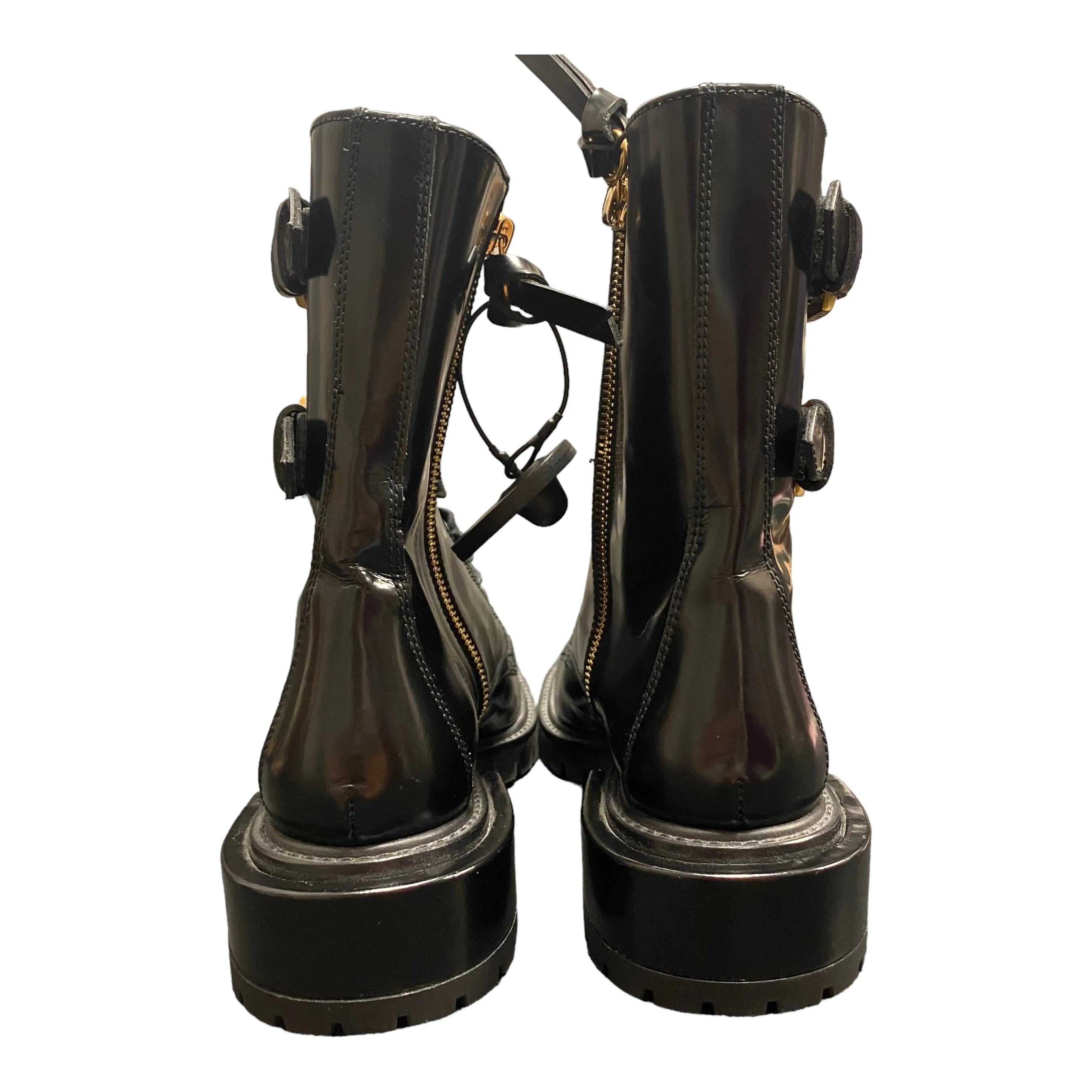 Combat Boots With Zipper In Front Black Boots Combat Frame, Size 5.5