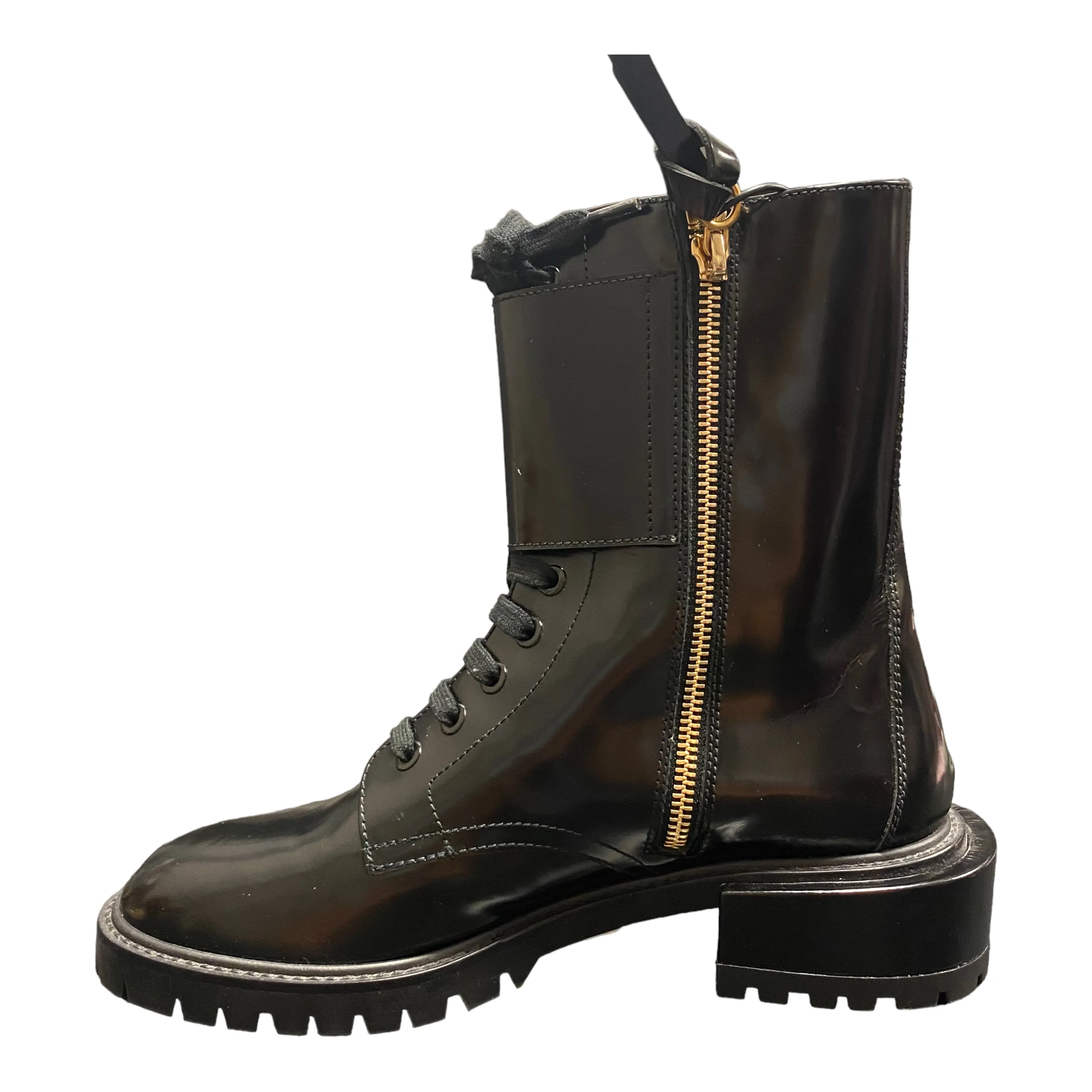 Sturdy Combat Boots Black Boots Combat Frame, Size 5.5