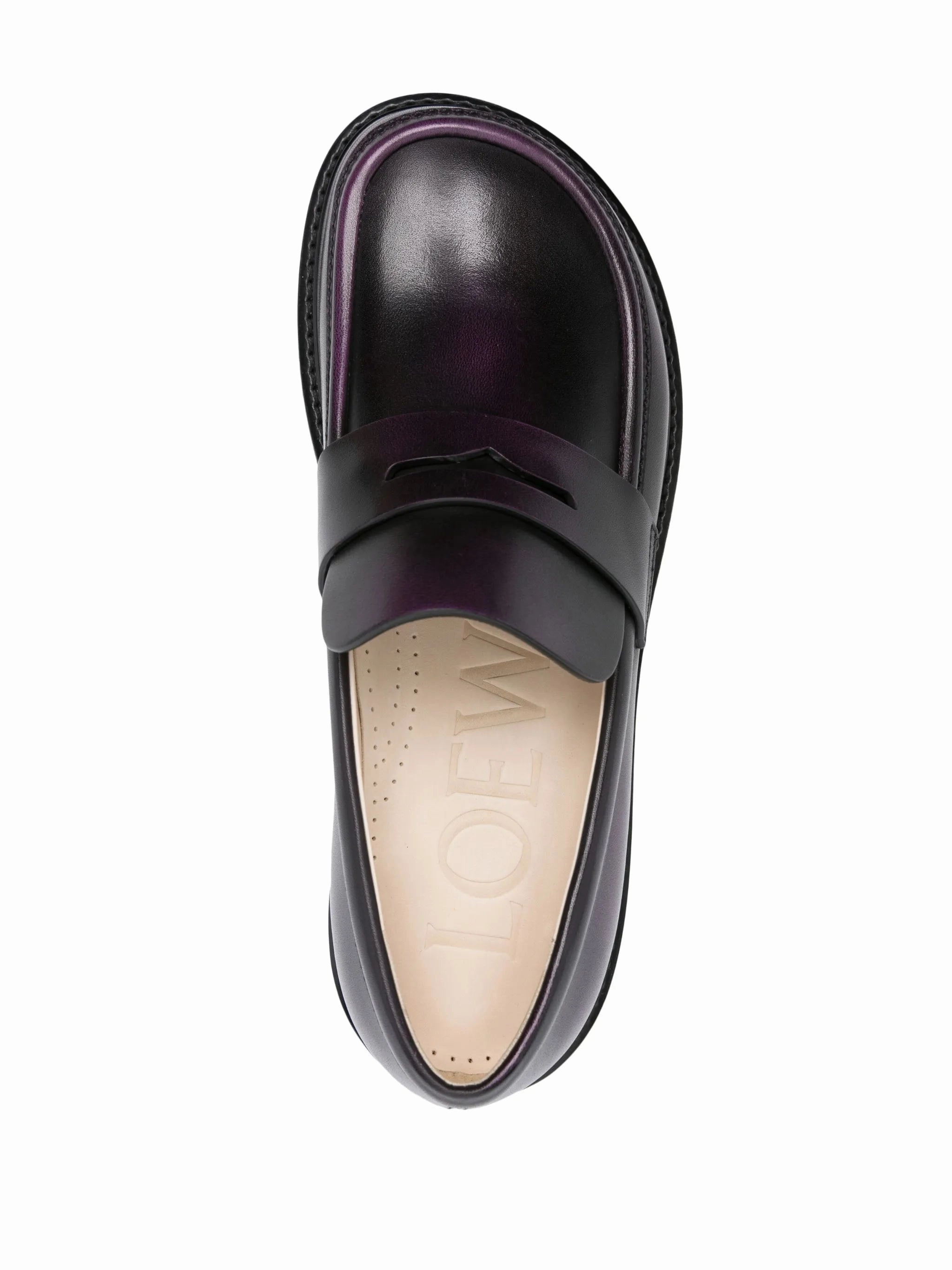 Blaze faded-effect leather loafer Gucci Rubber Loafers