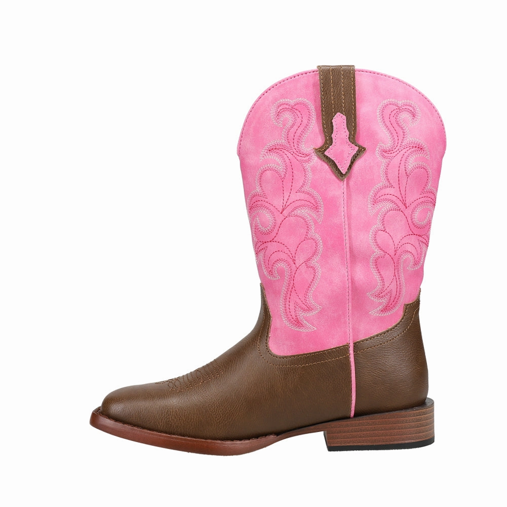 Hiking Boots Vs Trail Runners Blaze Pink Shaft Square Toe Cowboy Boots (Big kid)
