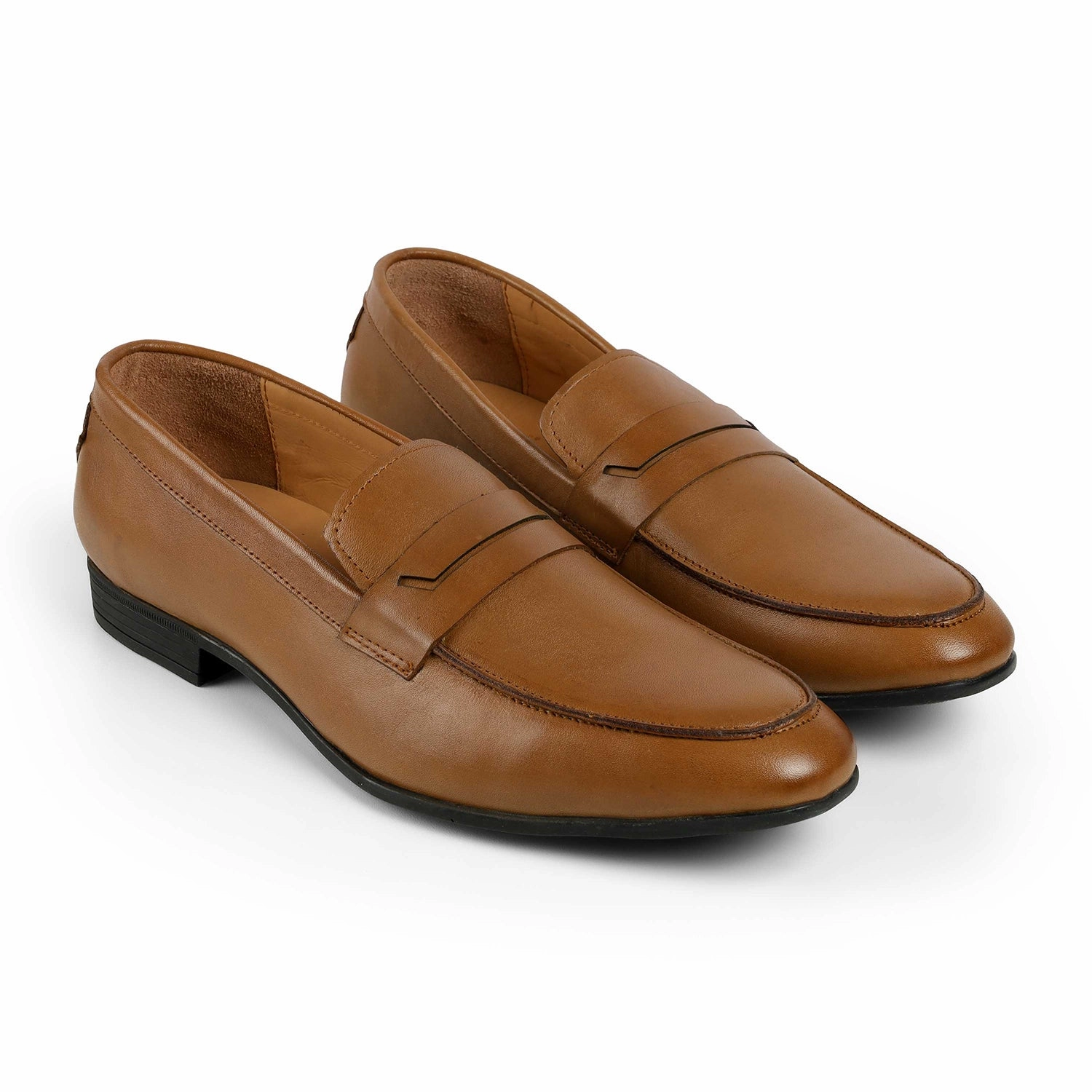 Tresmode Cosc Tan Men's Leather Penny Loafers Loafers Loro Piana