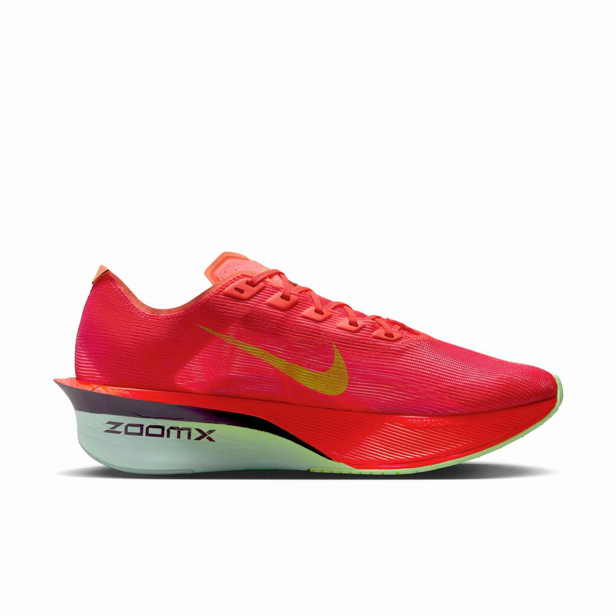 Nike | Men's Vaporfly 4 Road Racing Shoes - Bright Crimson Nike Green Running Shoes