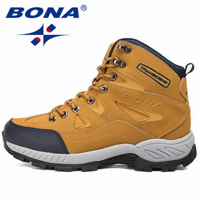 BONA New Arrival Men Hiking Shoes Anti-Slip Outdoor Sport Shoes Walking Trekking Climbing Sneakers Zapatillas Comfortable Boots