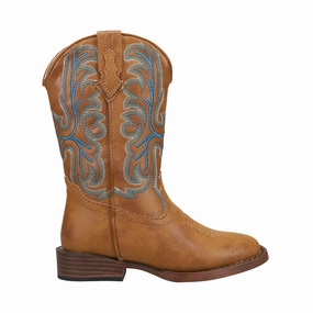 Patrick Embroidered Square Toe Cowboy Boots (Little Kid) Helly Hansen Boots