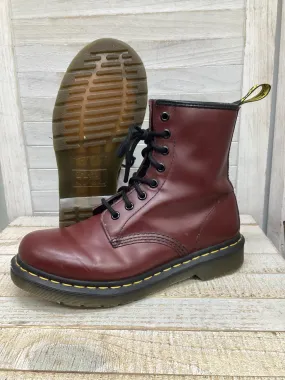 Boots Combat By Dr Martens In Red, Size: 8.5 Lug Sole Combat Boots
