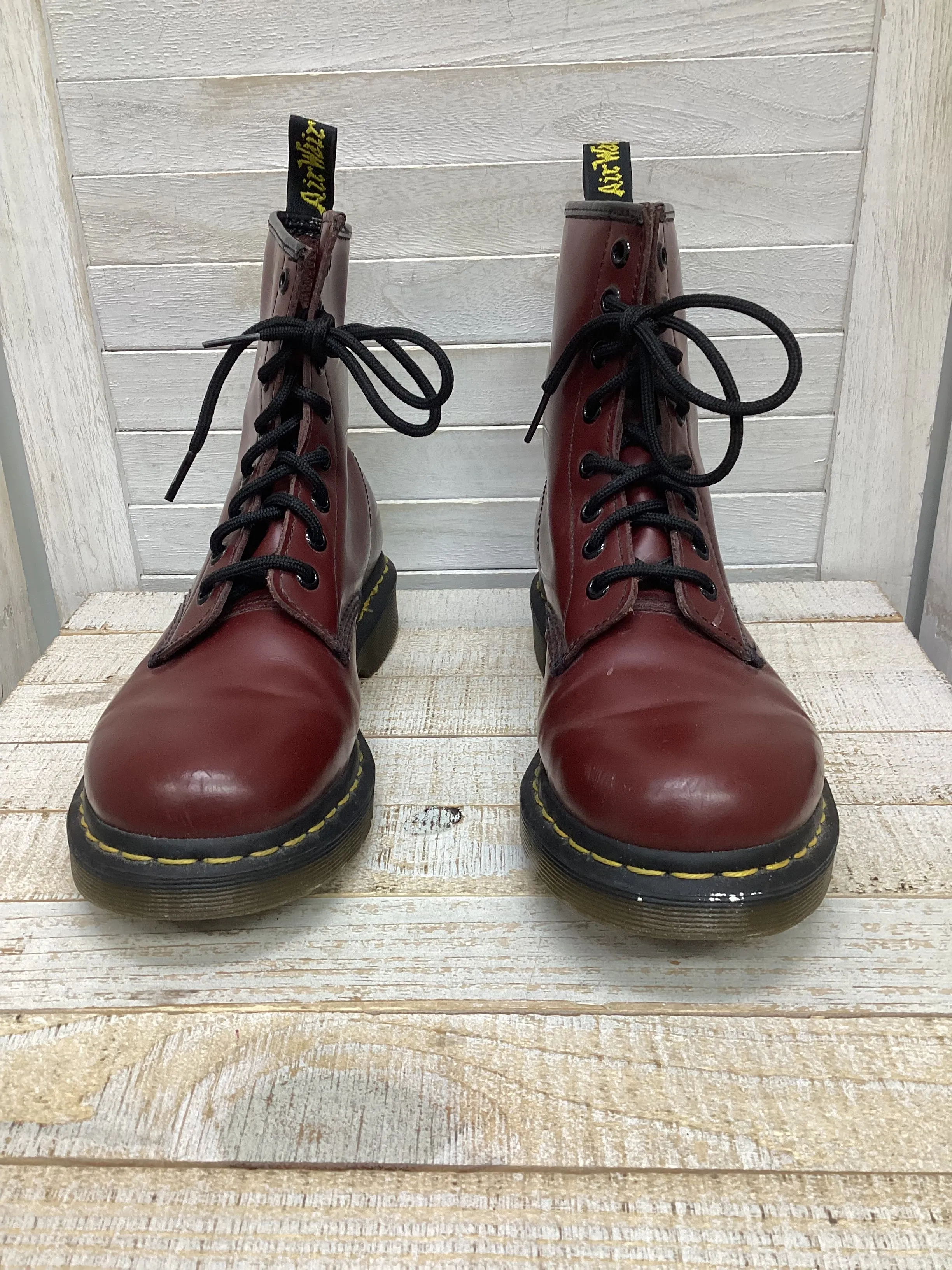 Boots Combat By Dr Martens In Red, Size: 8.5 Combat Boots Waterproof