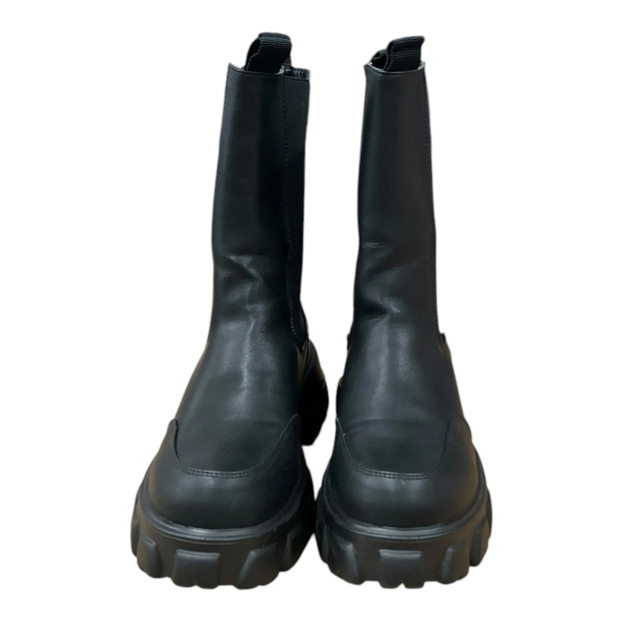 Knee High Lace Up Combat Boots Boots Combat By Fashion Nova In Black, Size: 9