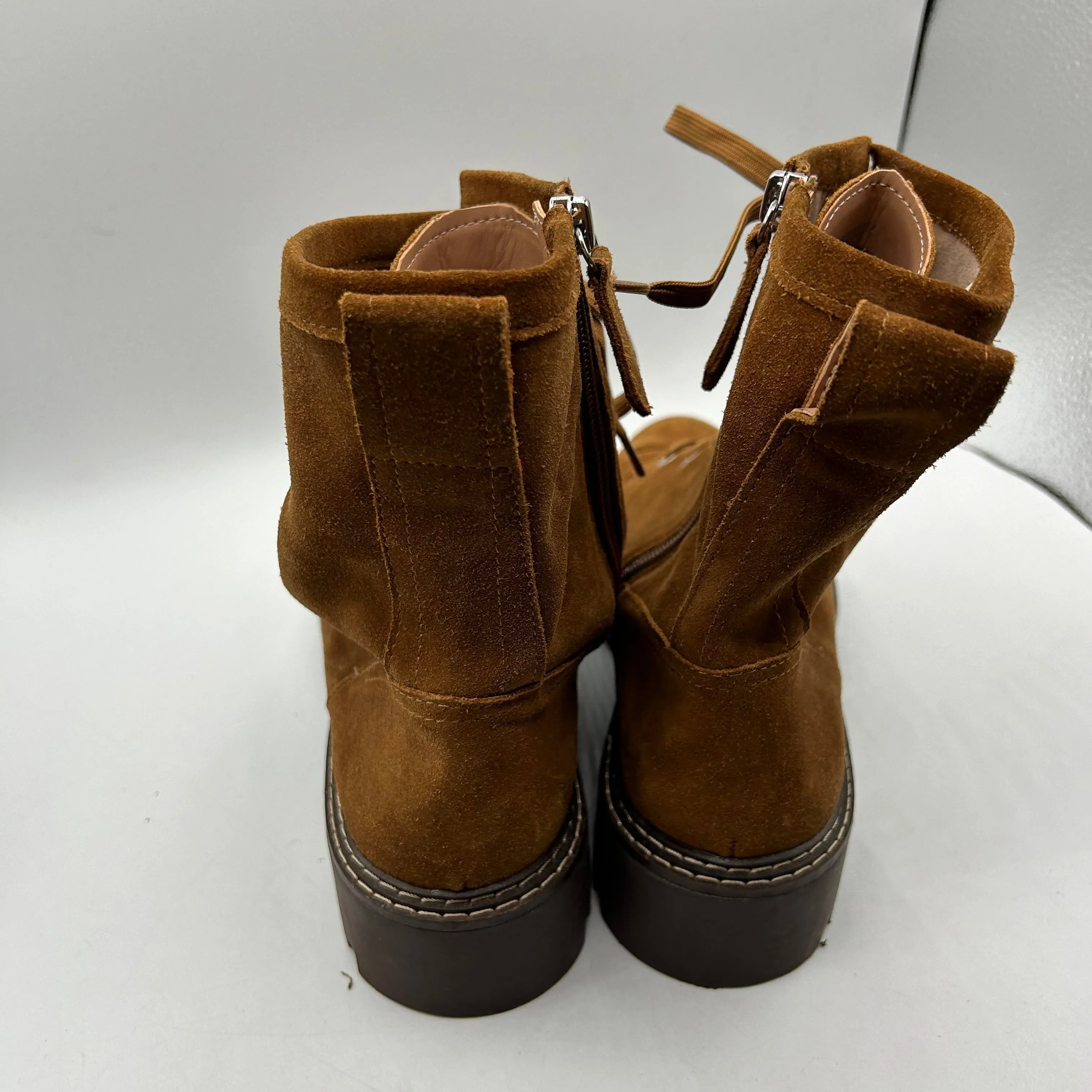 Boots Combat By Nordstrom In Brown, Size: 10 Combat Boots With Fur Inside