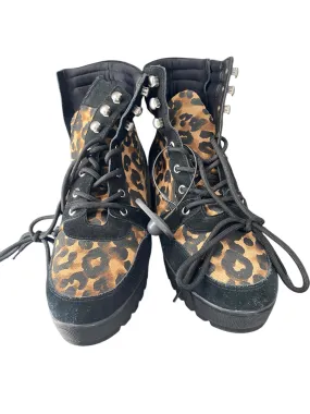 Boots Combat By Steve Madden In Animal Print, Size: 9.5 Combat Boots Uk