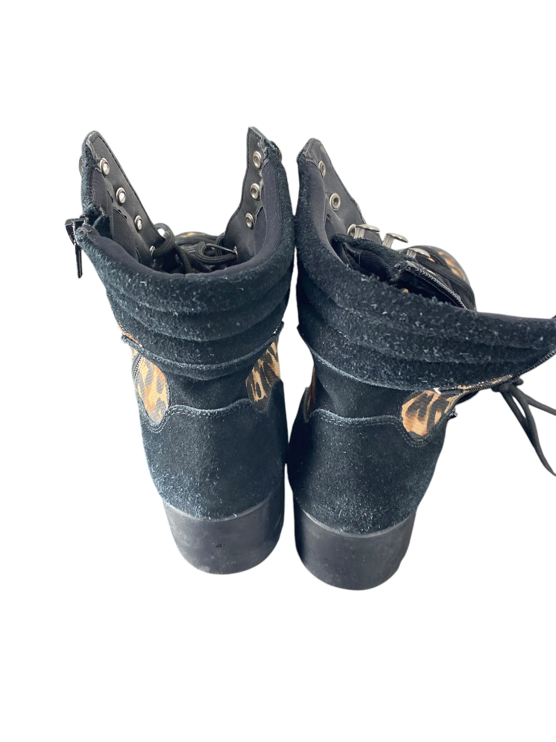 Combat Boots Pouch Boots Combat By Steve Madden In Animal Print, Size: 9.5