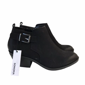 Ankle High Rubber Boots Boots Ankle Heels By Sonoma In Black, Size:7