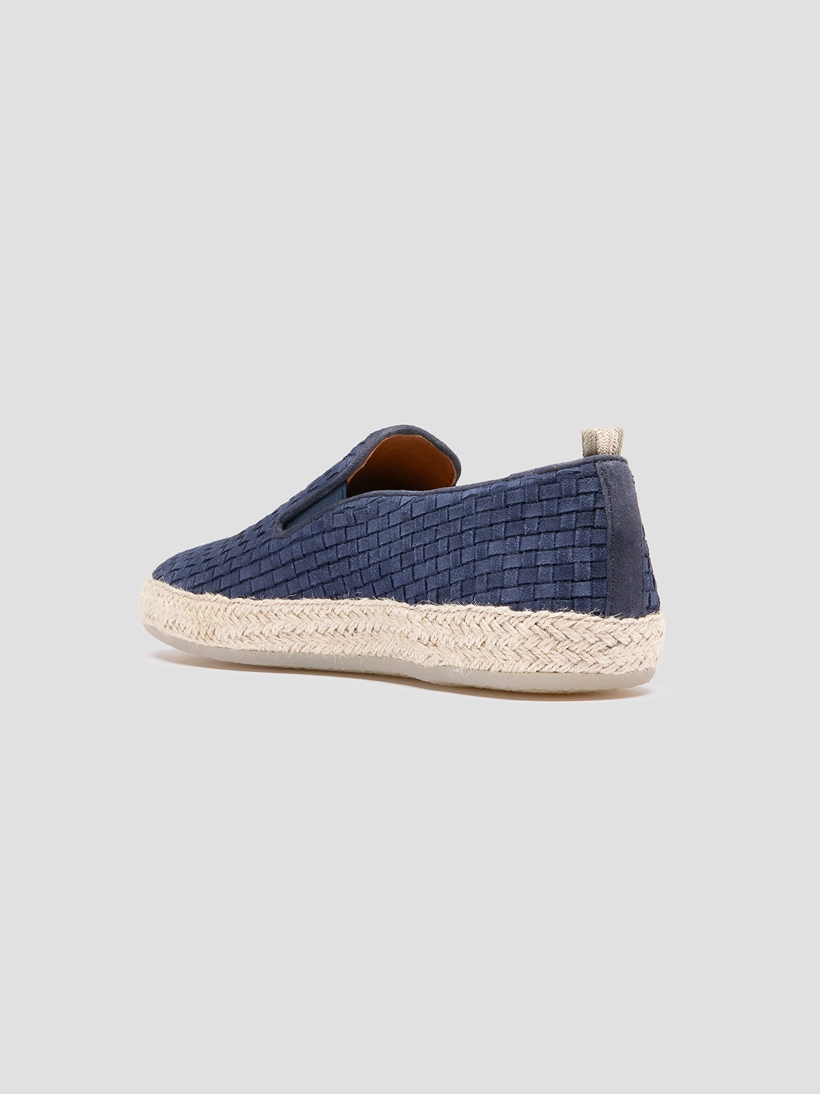 Square Toed Loafers BOWLINE 001 - Navy Woven Espadrille Shoes
