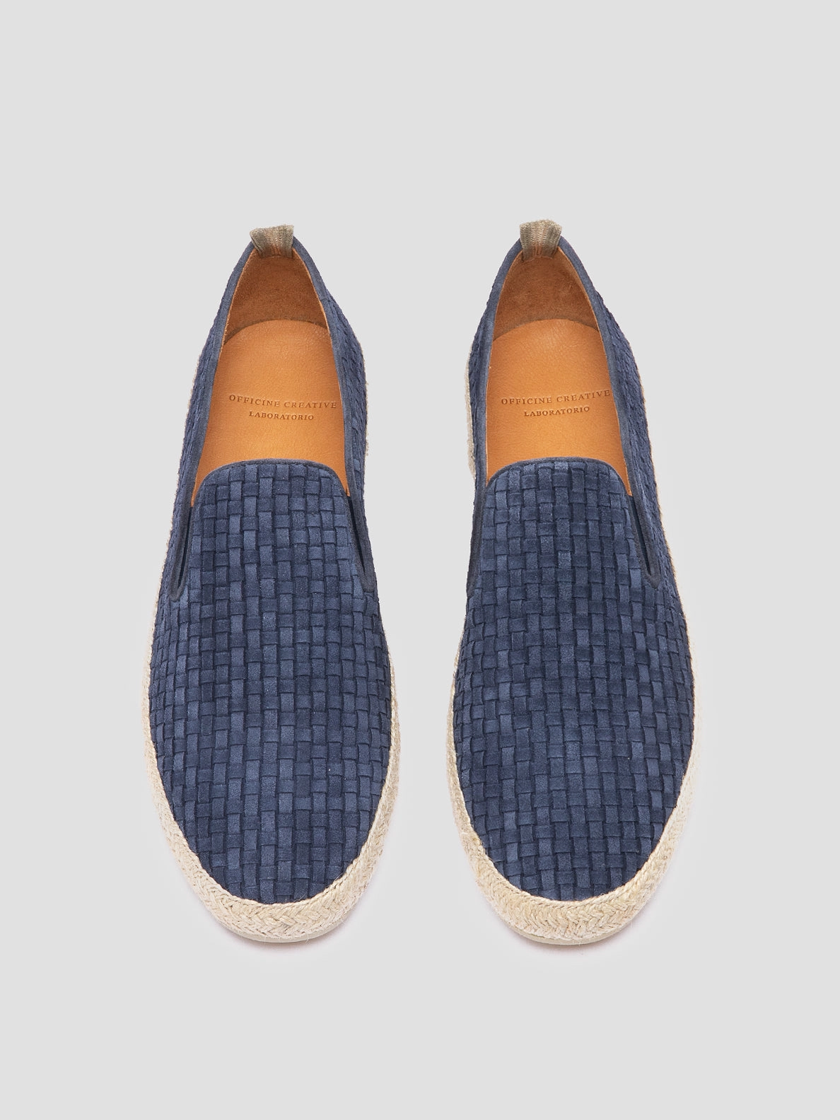 BOWLINE 001 - Navy Woven Espadrille Shoes Loafers Suede Penny