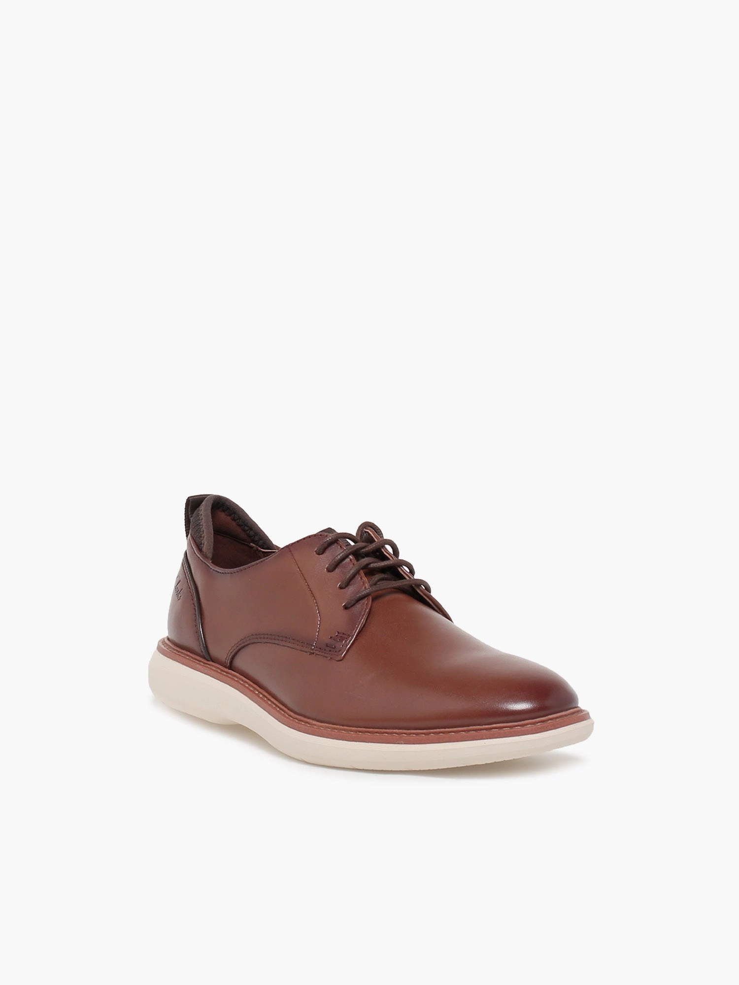 Brantin Plain Dk Tan Leather Modern Essential Plain Toe Oxford Shoe