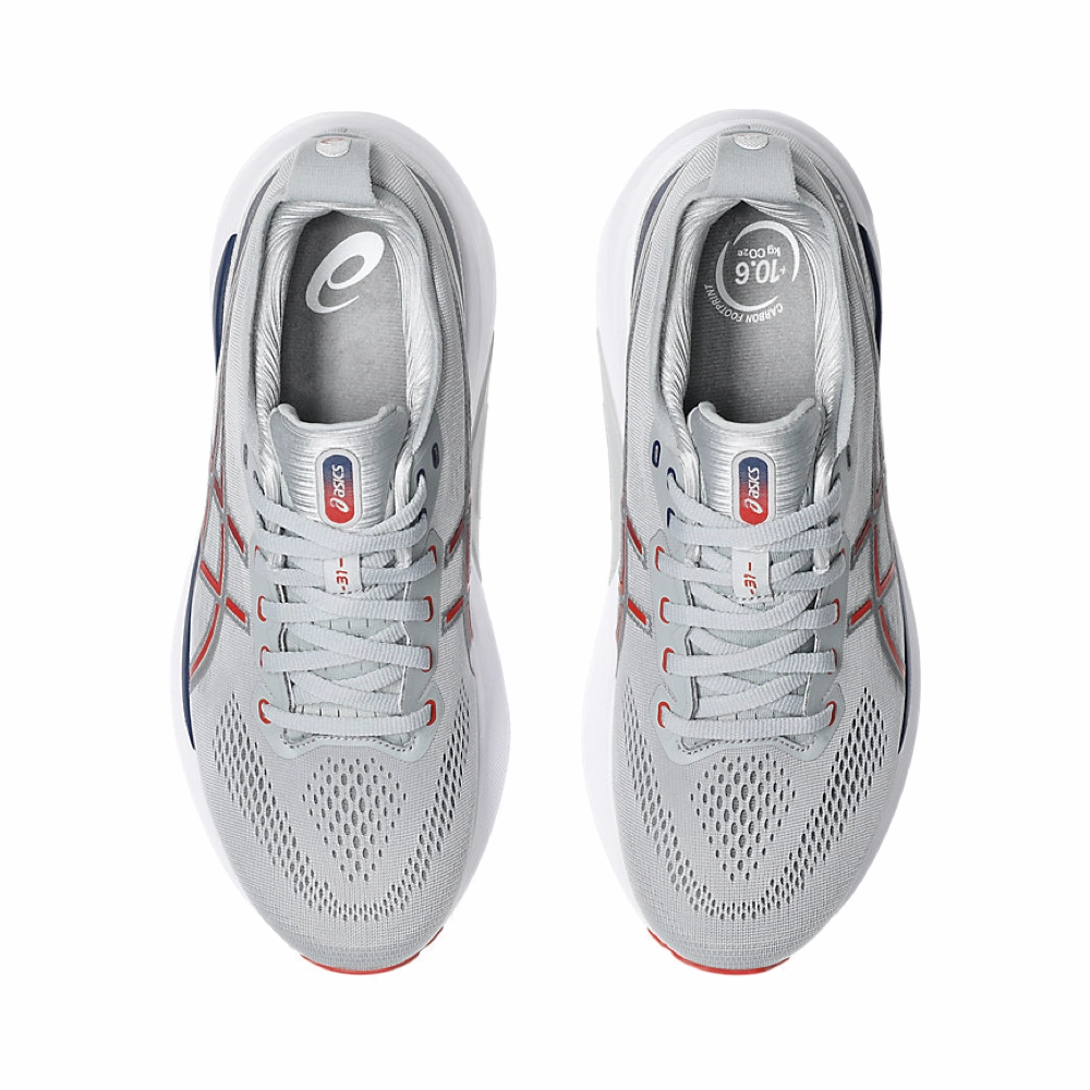 Asics Men's Gel-Kayano 31 Sneaker in Piedmont Grey/Fiery Red Asics Gel Foundation Workplace Running Shoe