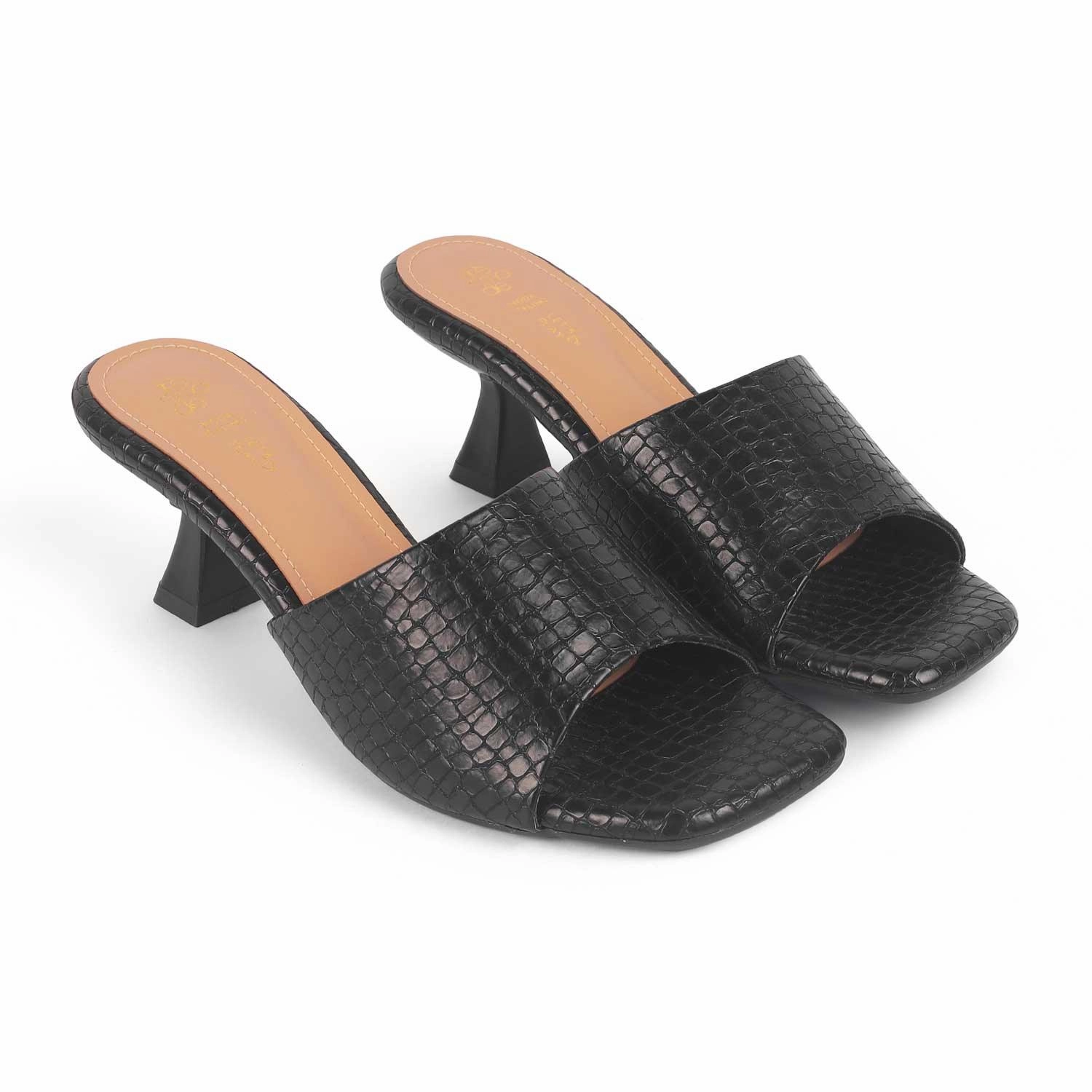 Tresmode Bray Black Women's Casual Heel Sandals St Lucian Sandals