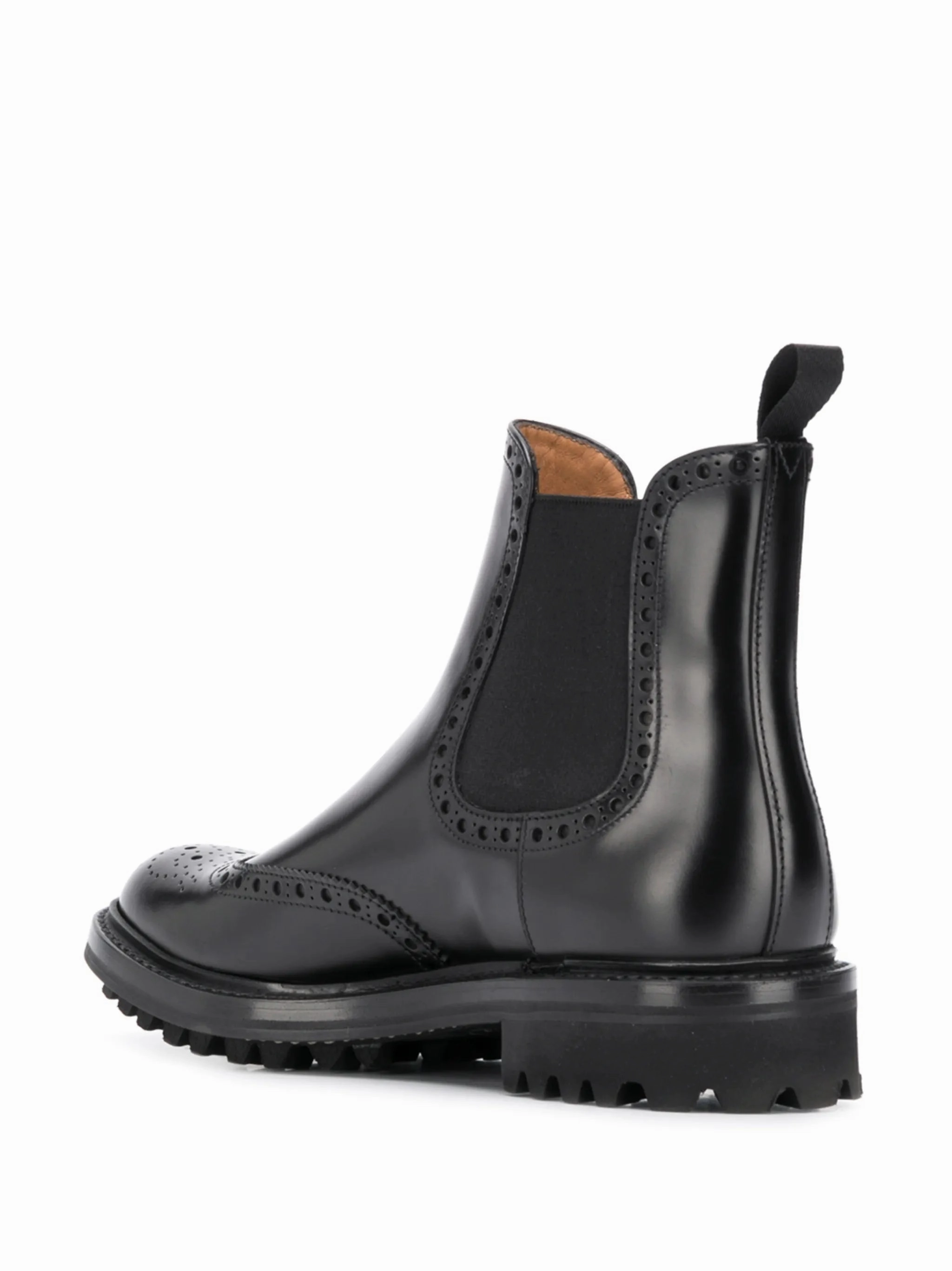 brogue-detail ankle boots Wide Shaft Leather Ankle Boots