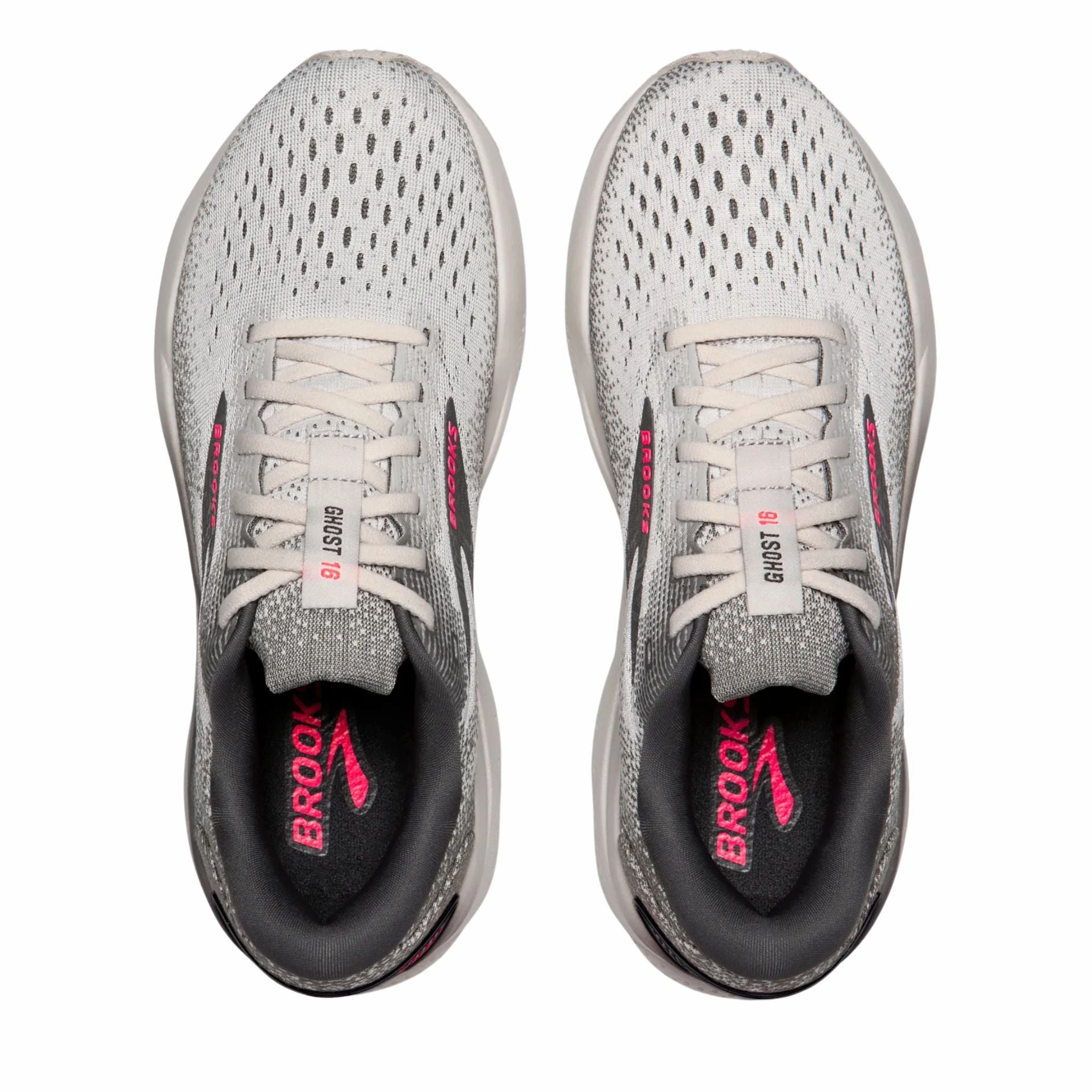 Brooks Women's 120407 006 Ghost 16 Grey Gargoyle Pink Cushion Support Running Shoes Best Shoes For Marathon Training