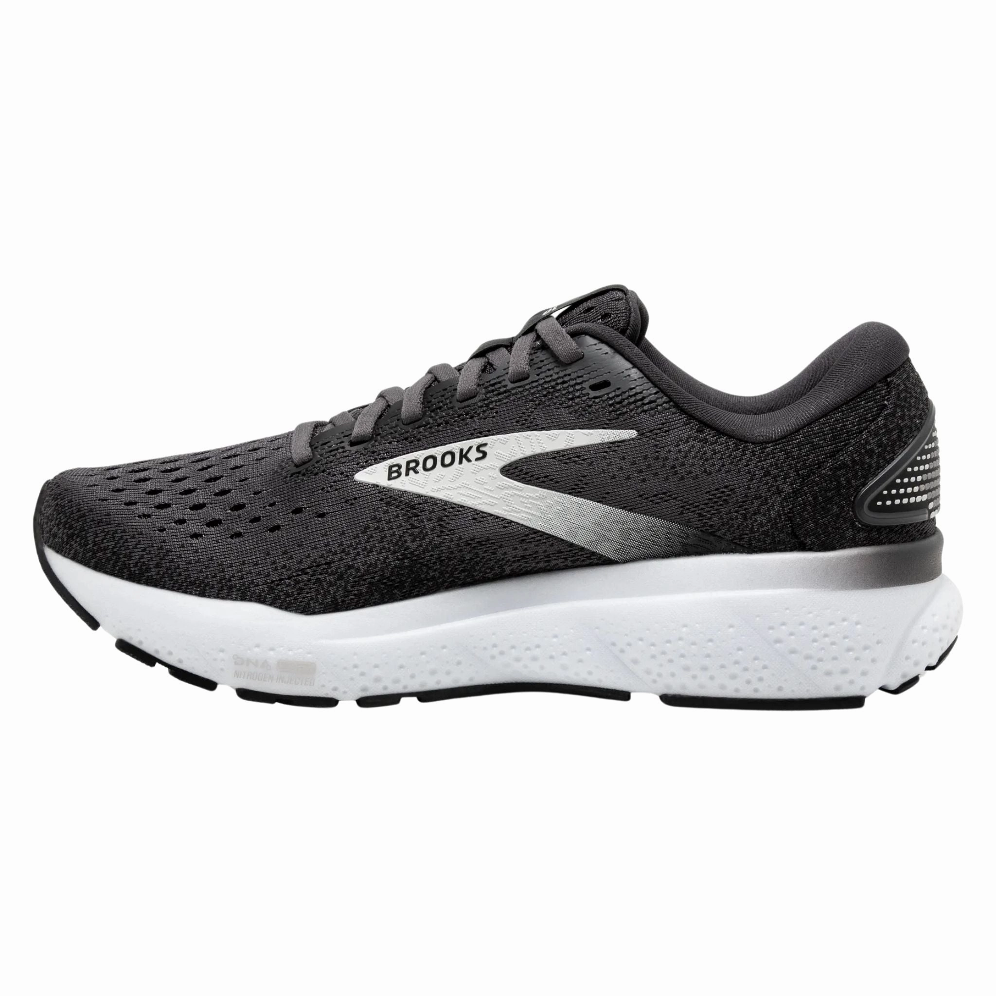 Shoes In Springfield Mo Brooks Women's 120407 090 Ghost 16 Black Grey White Cushion Support Running Shoes (WIDE)