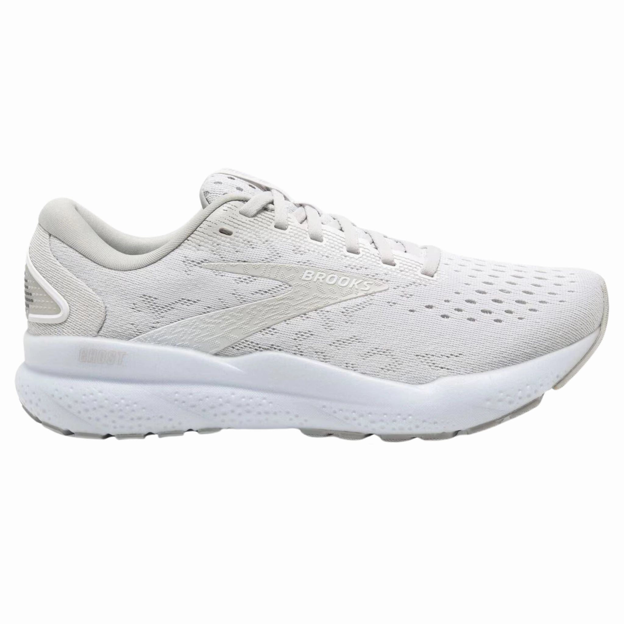 Most Padded Brooks Women's 120407 151 Ghost 16 White White Grey Cushion Support Running Shoes