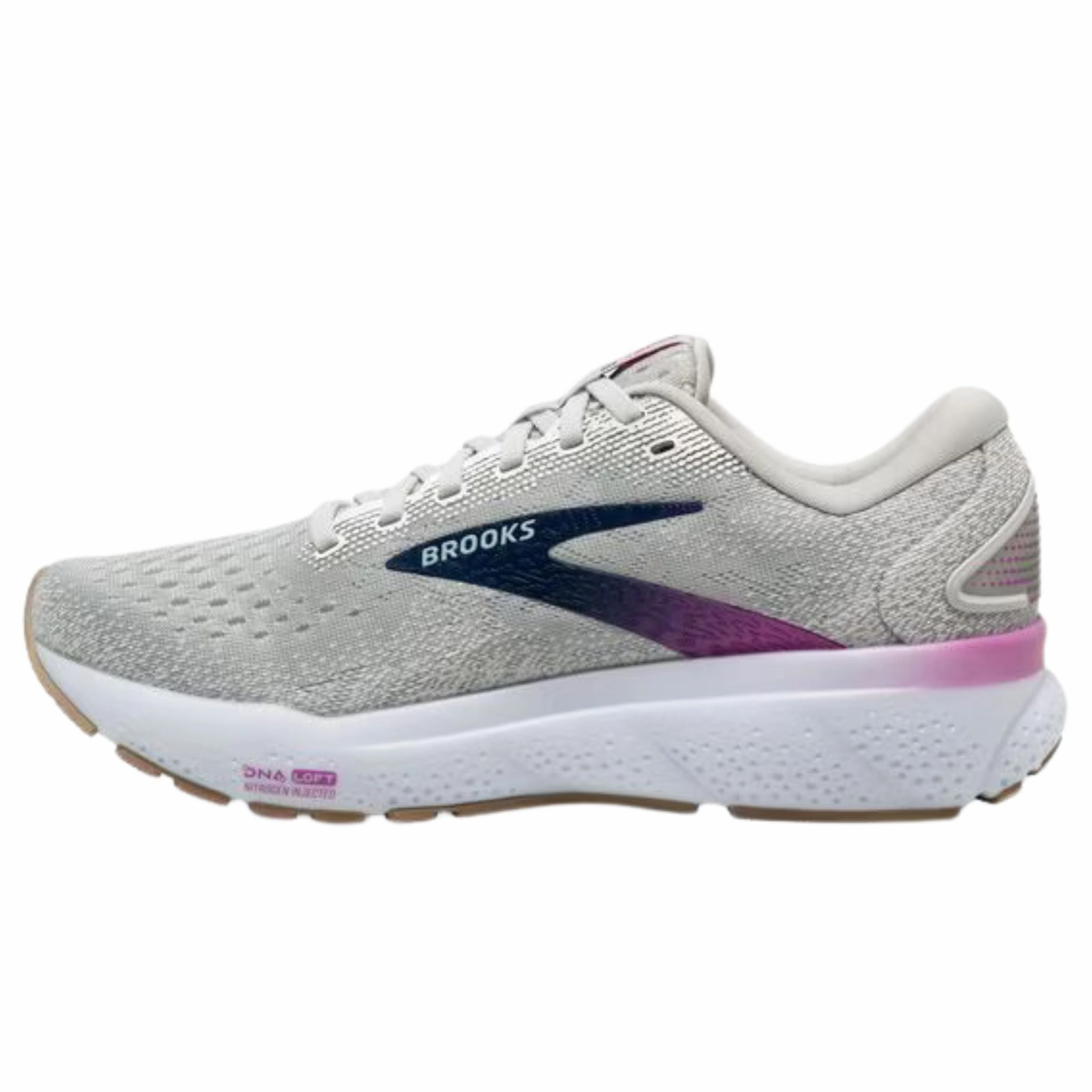 Oil Resistant Brooks Women's 120407 175 Ghost 16 White Grey Estate Blue Cushion Support Running Shoes