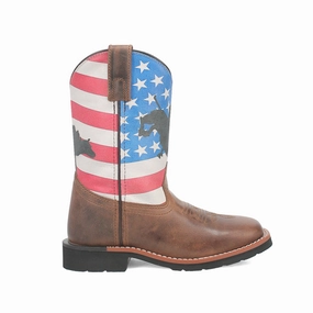Buck Patriotic Square Toe Cowboy Boots (Little Kid-Big Kid) Assault Boots