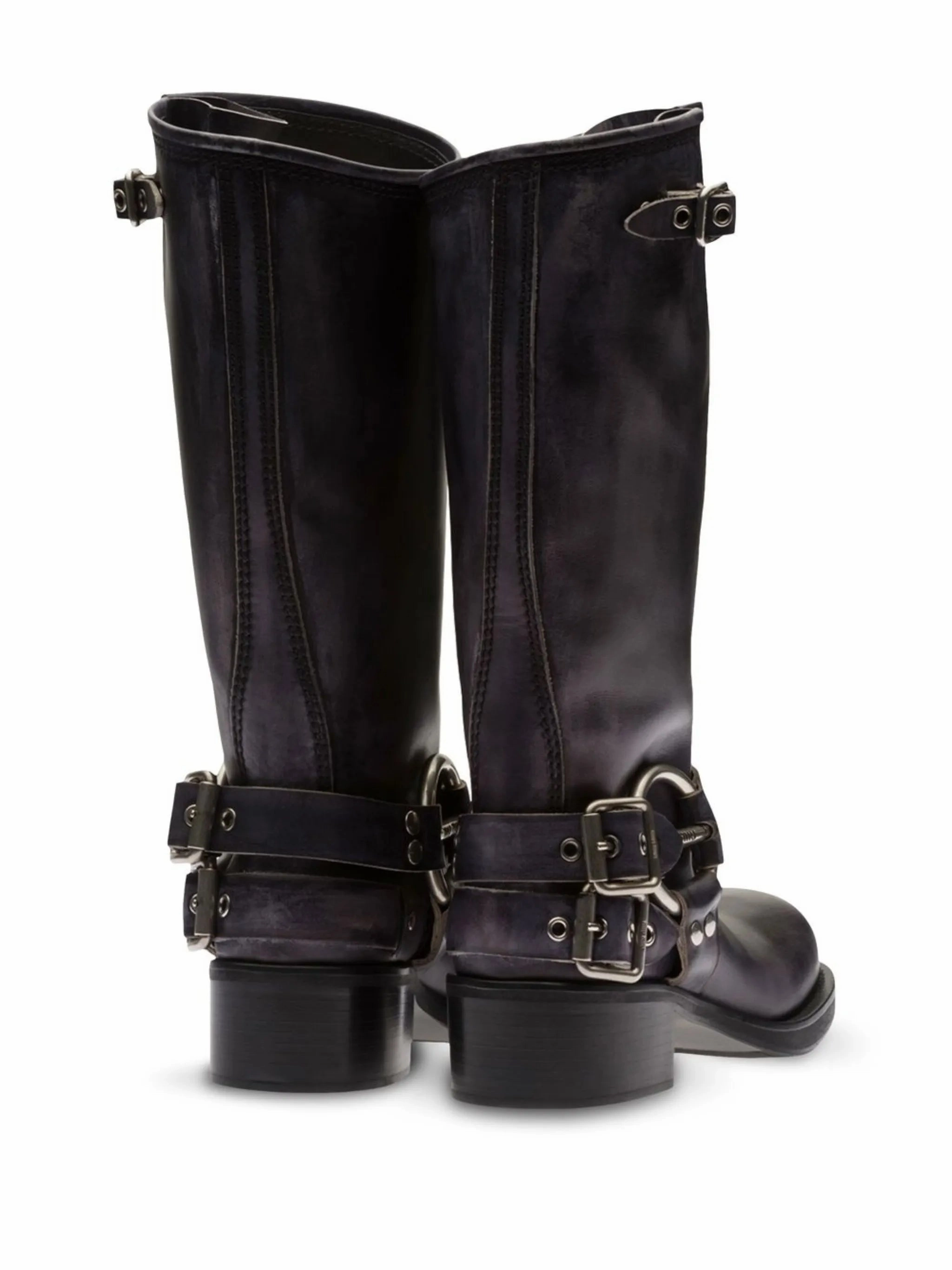 Ankle Boots With Removable Footbed buckle-embellished biker boots