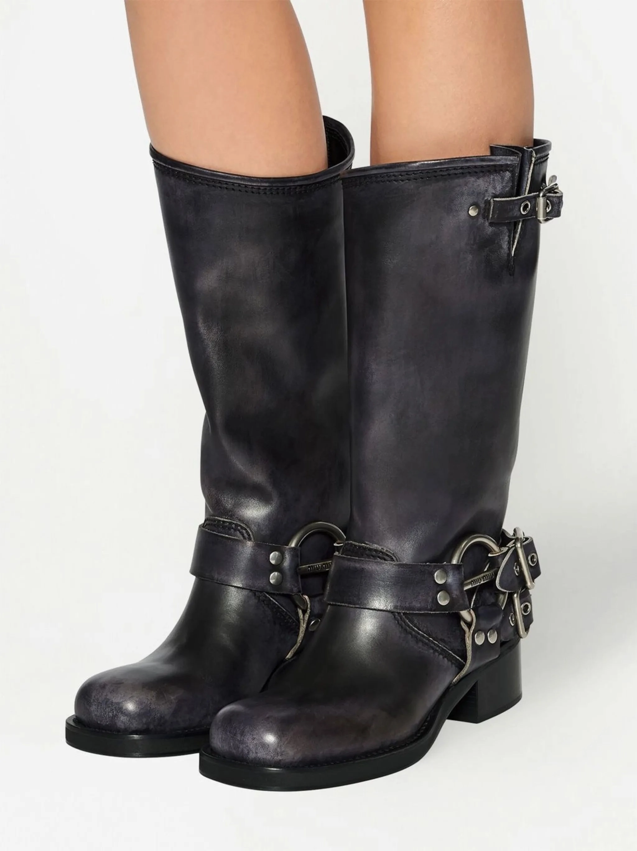 Shorts And Ankle Boots buckle-embellished biker boots