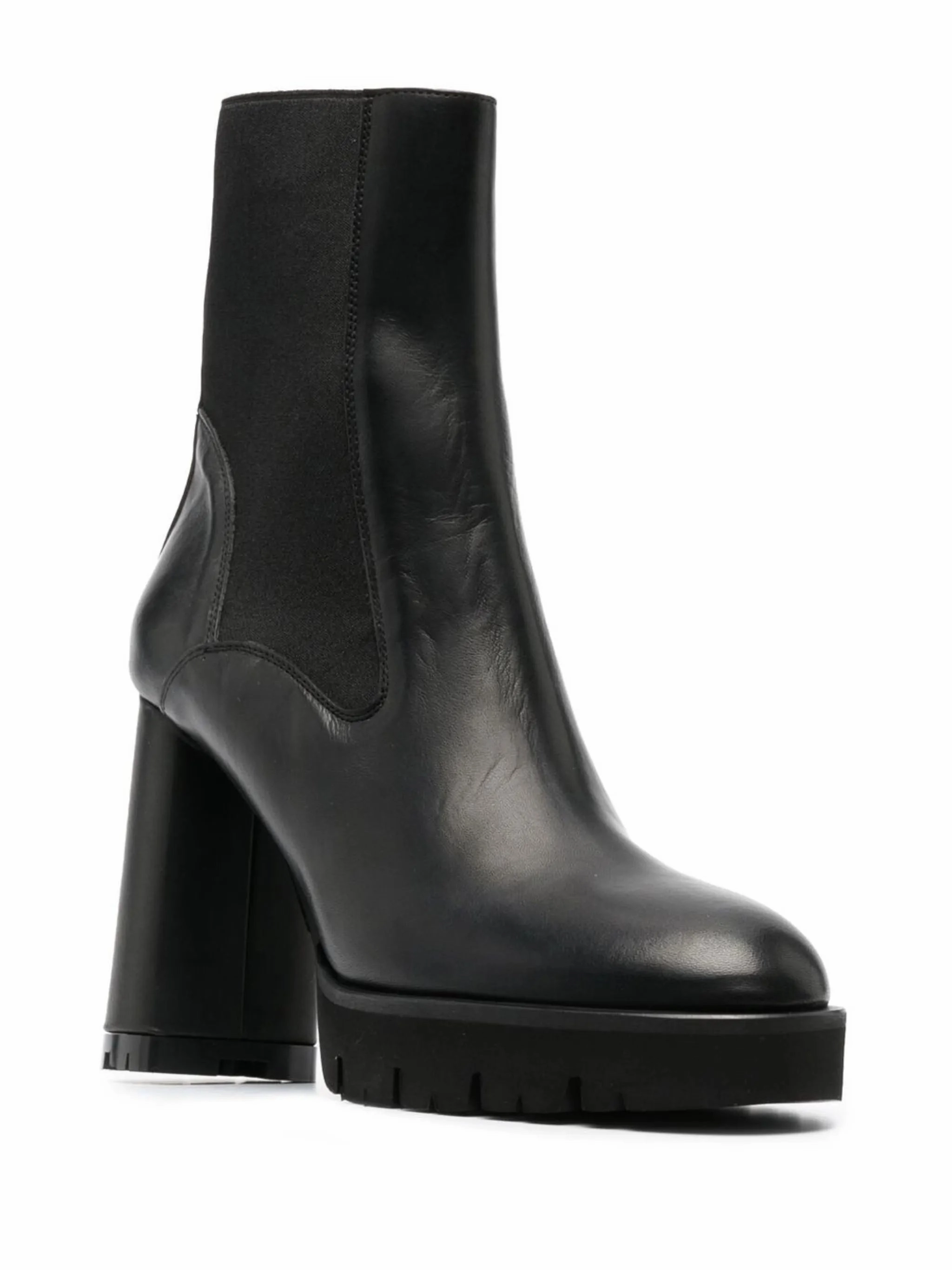 Leather Stacked Heel Ankle Boots Caio high-heel boots